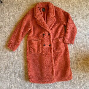 Wild Fable Salmon sherpa/teddy pea coat jacket